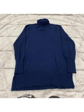 Soft Surroundings Sweater Womens Small S Blue Turtleneck Oversize Pullover